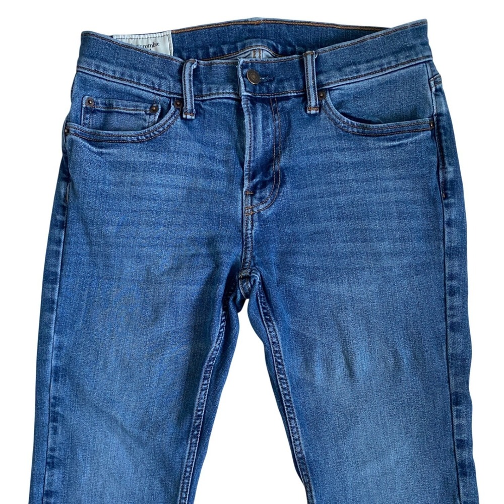 Abercrombie & Fitch Skinny Stretch Jeans Womens 29x30 Medium Wash Blue Mid Rise - Picture 2 of 10